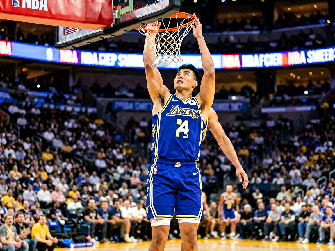 NBA比赛中球员扣篮的精彩瞬间画面