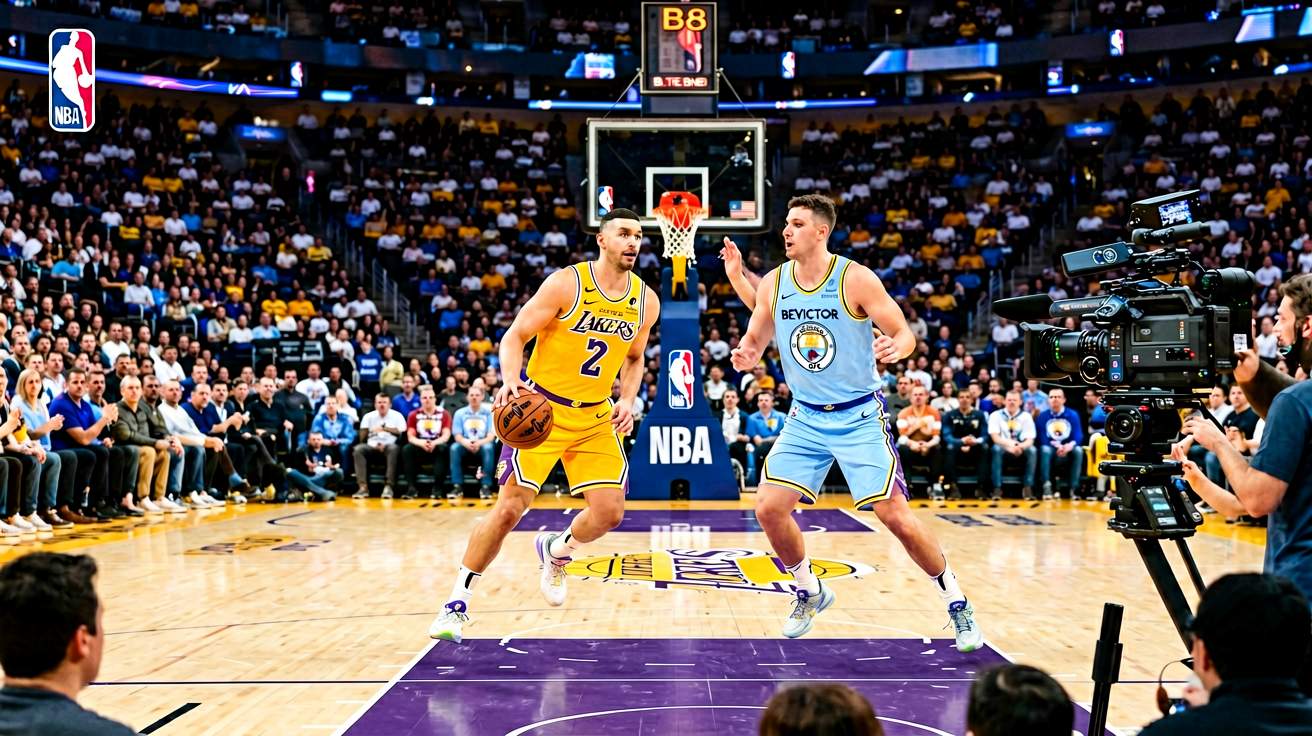 NBA常规赛湖人对阵勇士的篮球比赛现场直播